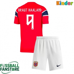 Norwegen Erling Haaland #9 Replik Heimtrikot Kinder WM 2026 Kurzarm (+ Kurze Hosen)